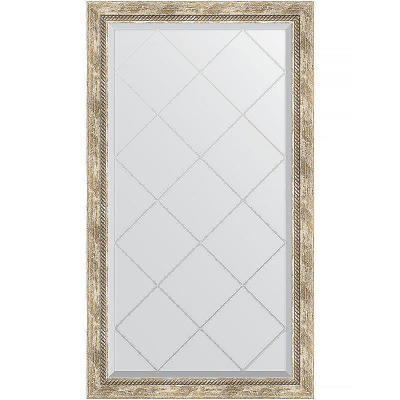 Зеркало Evoform Exclusive-G 128х73 BY 4220 с гравировкой в багетной раме - Прованс с плетением 70