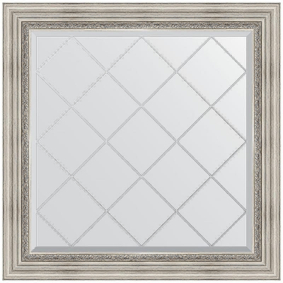 Зеркало Evoform Exclusive-G 86х86 BY 4319 с гравировкой в багетной раме - Римское серебро 88