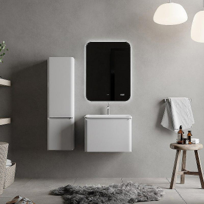 Зеркало Raval Ego 60 Ego.02.60/W/RL с подсветкой с бесконтактным выключателем и часами