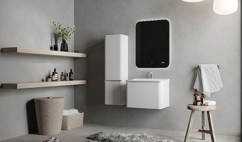 Зеркало Raval Ego 60 Ego.02.60/W/RL с подсветкой с бесконтактным выключателем и часами, купить, цена, заказать, магазин, доставка, скидка, промокод, купить, цена, заказать, магазин, доставка, скидка, промокод