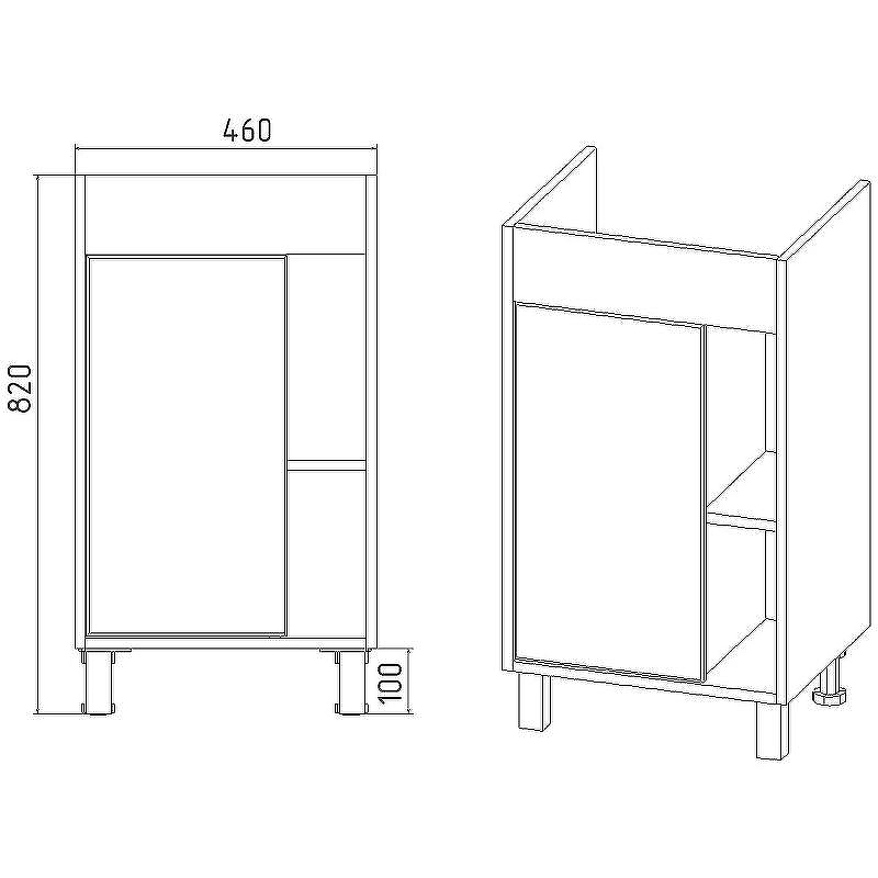 Тумба под раковину VIANT Бостон 50 VBOS50COG-T1ST Графит матовый Дуб Вотан, купить, цена, заказать, магазин, доставка, скидка, промокод, купить, цена, заказать, магазин, доставка, скидка, промокод