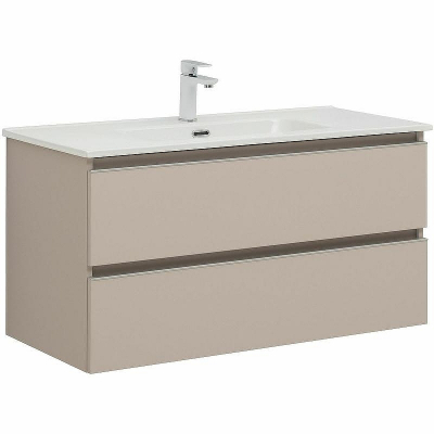 Тумба под раковину Aquanet Вега 100 329581 подвесная Бежевая