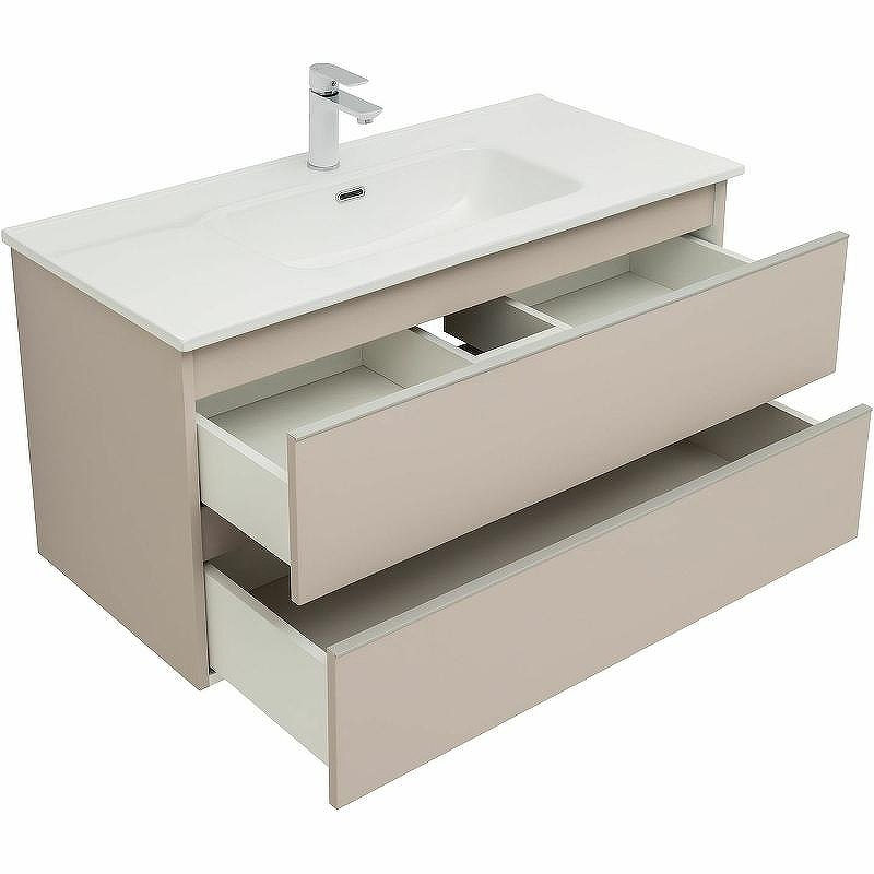 Тумба под раковину Aquanet Вега 100 329581 подвесная Бежевая, купить, цена, заказать, магазин, доставка, скидка, промокод, купить, цена, заказать, магазин, доставка, скидка, промокод