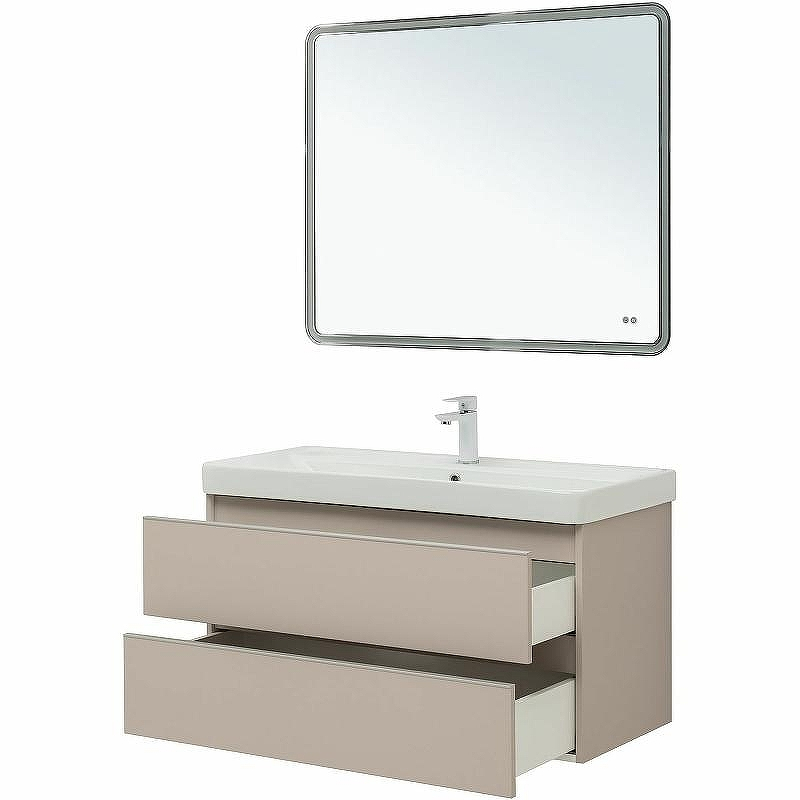 Тумба под раковину Aquanet Вега 100 329581 подвесная Бежевая, купить, цена, заказать, магазин, доставка, скидка, промокод, купить, цена, заказать, магазин, доставка, скидка, промокод