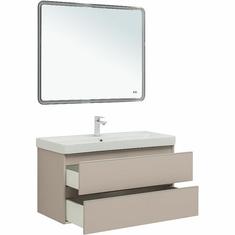 Тумба под раковину Aquanet Вега 100 329581 подвесная Бежевая, купить, цена, заказать, магазин, доставка, скидка, промокод, купить, цена, заказать, магазин, доставка, скидка, промокод