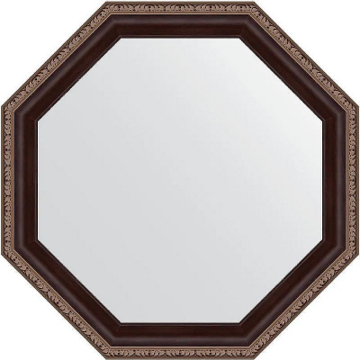 Зеркало Evoform Octagon 59х59 BY 3866 в багетной раме - Махагон с орнаментом 50