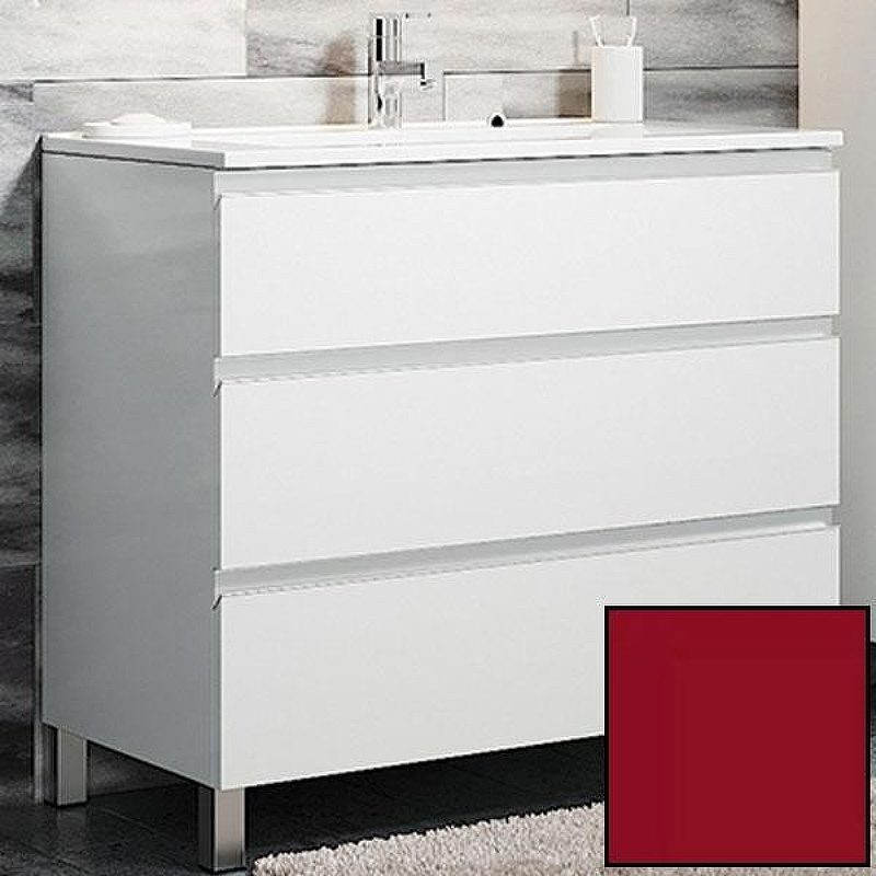 Тумба с раковиной SanVit Авеню-3 75 kavenu375 в цвете Ral Красный глянец, купить, цена, заказать, магазин, доставка, скидка, промокод, купить, цена, заказать, магазин, доставка, скидка, промокод