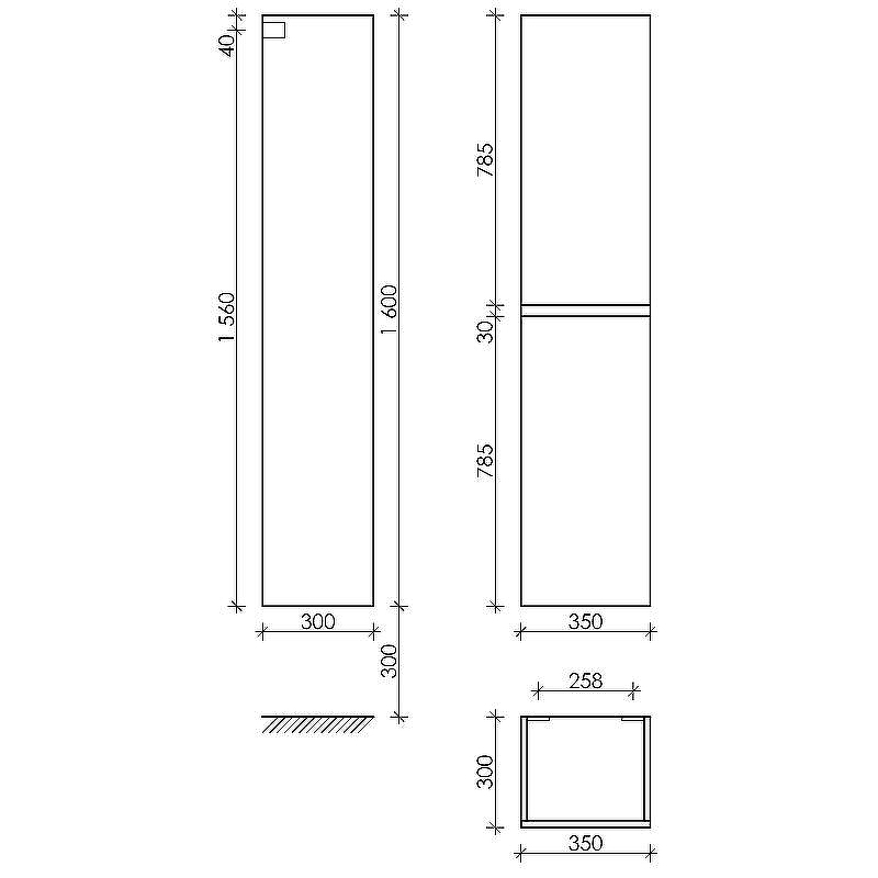 Шкаф пенал Sancos Urban 35 PUR35ECH подвесной Дуб чарльстон, купить, цена, заказать, магазин, доставка, скидка, промокод, купить, цена, заказать, магазин, доставка, скидка, промокод
