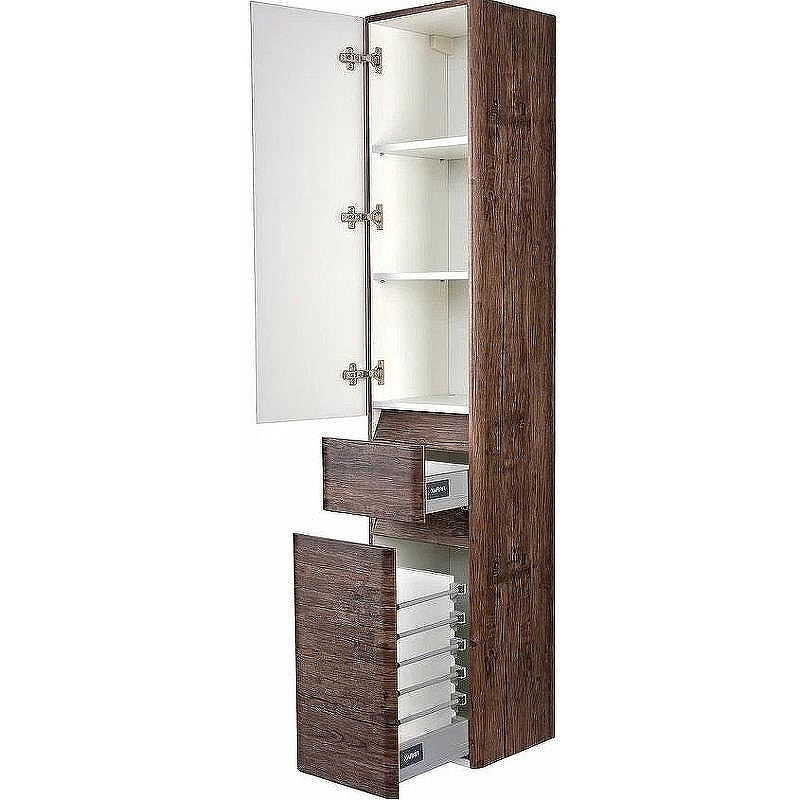 Шкаф пенал Style Line Атлантика 35 L Люкс Plus СС-00002222 с бельевой корзиной Старое дерево, купить, цена, заказать, магазин, доставка, скидка, промокод, купить, цена, заказать, магазин, доставка, скидка, промокод