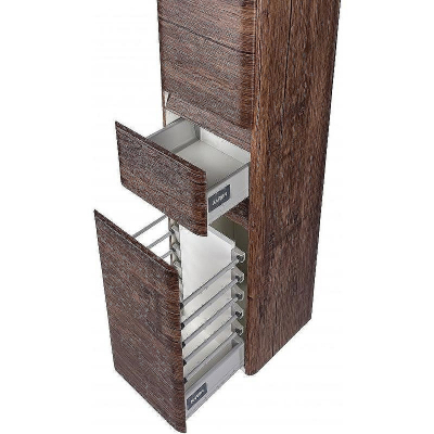 Шкаф пенал Style Line Атлантика 35 L Люкс Plus СС-00002222 с бельевой корзиной Старое дерево