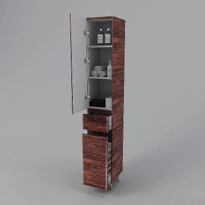 Шкаф пенал Style Line Атлантика 35 L Люкс Plus СС-00002222 с бельевой корзиной Старое дерево