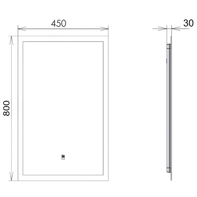 Зеркало Comforty Эдельвейс 45 00-00014148 с подсветкой с бесконтактным выключателем и подогревом