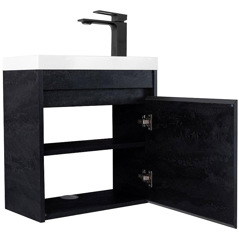 Тумба под раковину Art&Max Family M 40 Family-M-400-1D-SO-HC подвесная Угольный камень, купить, цена, заказать, магазин, доставка, скидка, промокод, купить, цена, заказать, магазин, доставка, скидка, промокод