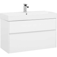 Тумба с раковиной Aquanet Бруклин 100 212599 подвесная Белая, купить, цена, заказать, магазин, доставка, скидка, промокод, купить, цена, заказать, магазин, доставка, скидка, промокод