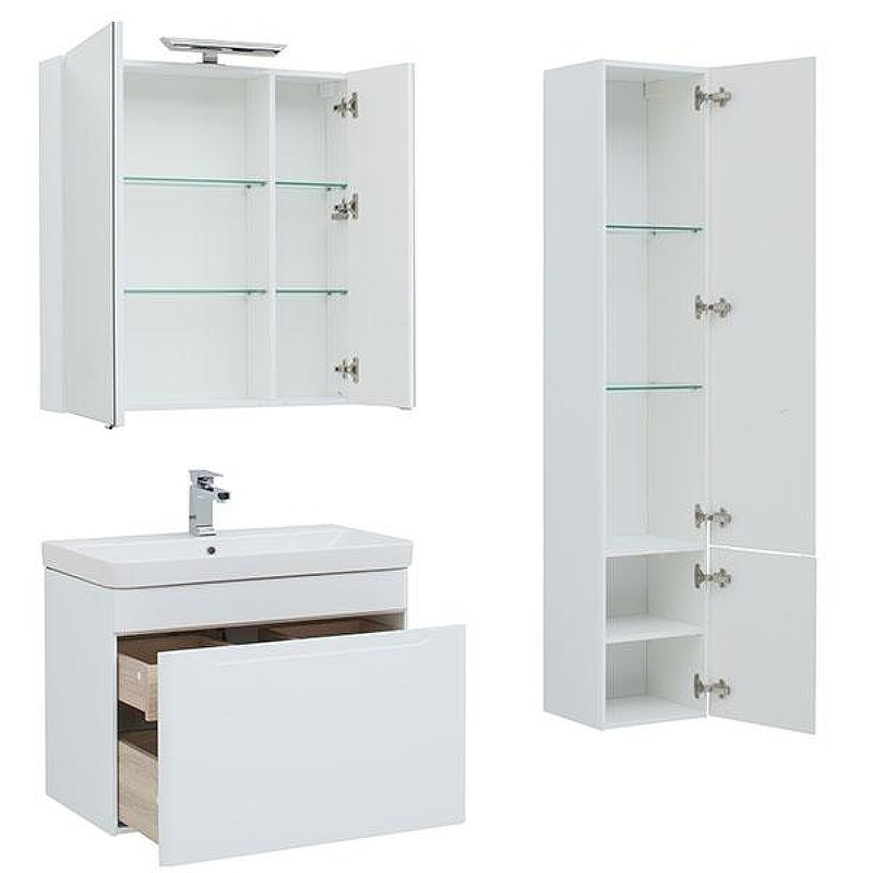 Тумба с раковиной Aquanet София 80 212587 подвесная Белый глянец, купить, цена, заказать, магазин, доставка, скидка, промокод, купить, цена, заказать, магазин, доставка, скидка, промокод