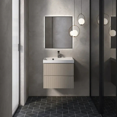 Тумба под раковину AQUAme S1 60 AQM900160BG подвесная цвет Бежевый