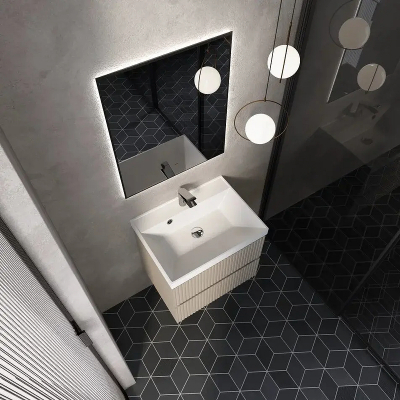 Тумба под раковину AQUAme S1 60 AQM900160BG подвесная цвет Бежевый