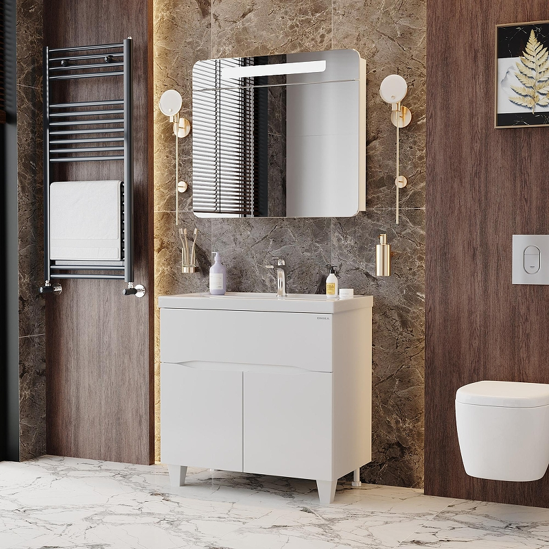 Тумба под раковину Onika Стрим 80 108059 цвет Белый, купить, цена, заказать, магазин, доставка, скидка, промокод, купить, цена, заказать, магазин, доставка, скидка, промокод