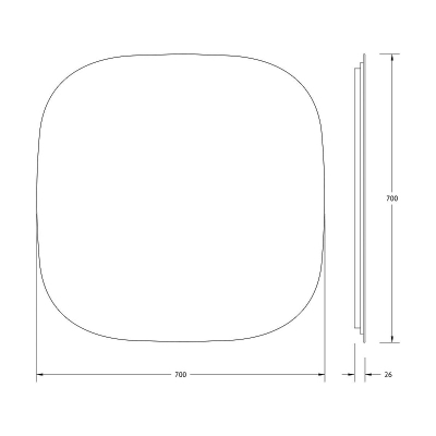 Зеркало Defesto Opti 70х70 DF 2850 с подсветкой 18W-4500K/Без выключателя/Нейтральный белый свет