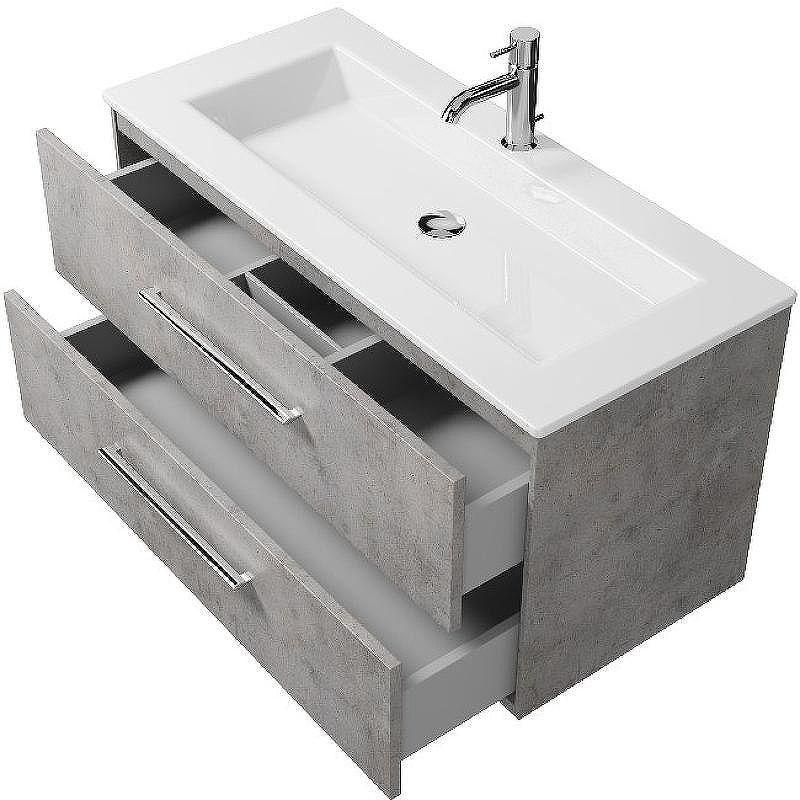 Тумба под раковину Creto Ares 100 10-1105B подвесная Серый Бетон, купить, цена, заказать, магазин, доставка, скидка, промокод, купить, цена, заказать, магазин, доставка, скидка, промокод