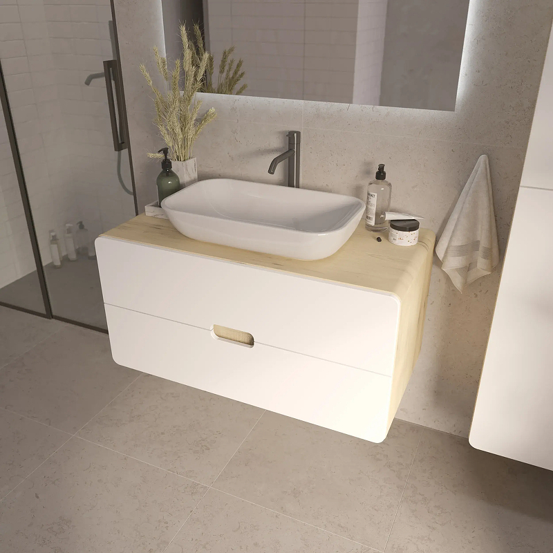 Тумба под раковину 1MarKa Vortex 80П Ц0000033023 подвесная цвет Орех лучистый солнечный Супермат айс, купить, цена, заказать, магазин, доставка, скидка, промокод, купить, цена, заказать, магазин, доставка, скидка, промокод