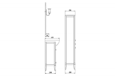 Зеркало ASB-Woodline Салерно 65 9690 со светильниками Антикварный орех