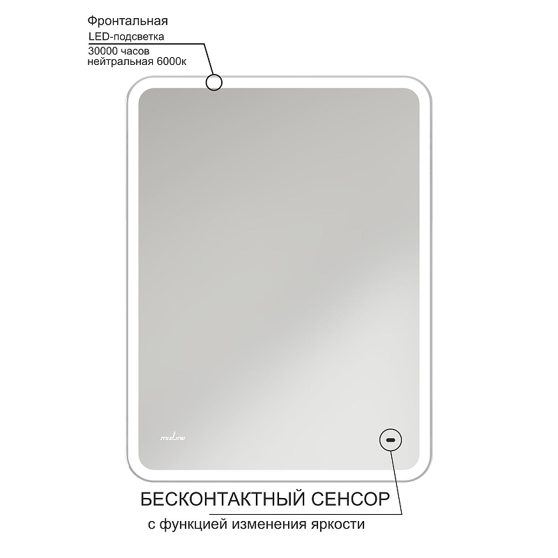Зеркало Mixline Турин 60 554626 с подсветкой с бесконтактным выключателем, купить, цена, заказать, магазин, доставка, скидка, промокод, купить, цена, заказать, магазин, доставка, скидка, промокод