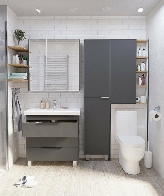 Шкаф пенал 1MarKa Gaula 40Н У92552 Графит матовый