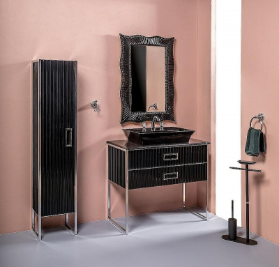 Тумба под раковину Boheme Armadi Art Monaco 100 867-100-BCR Черная Хром