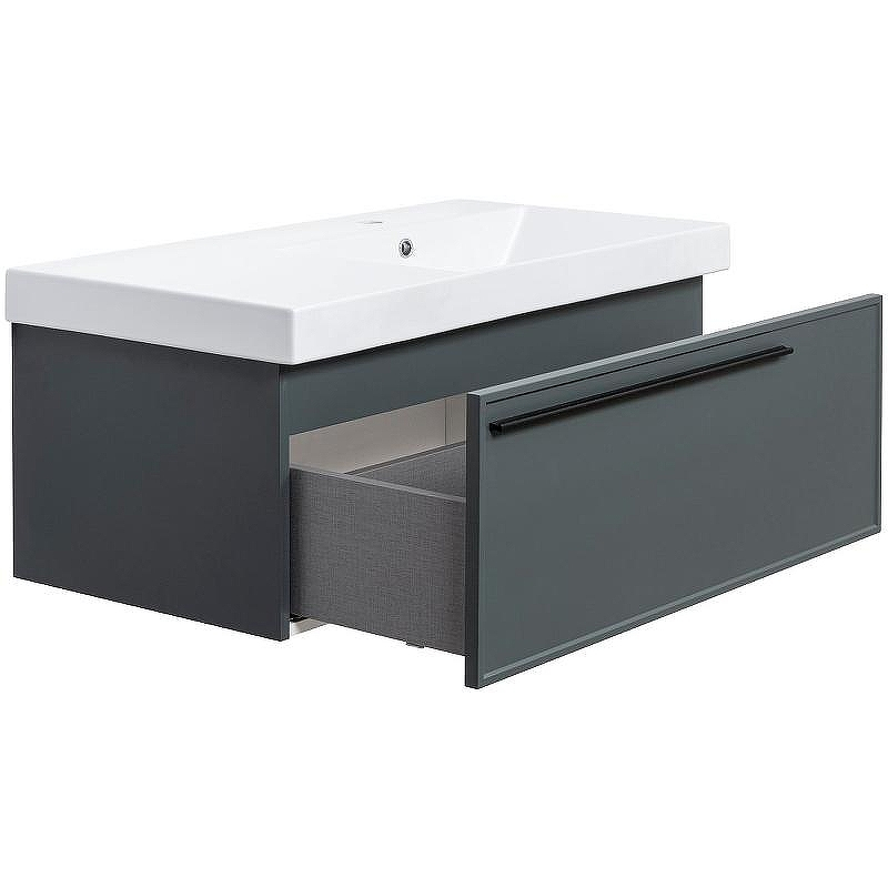 Тумба под раковину La Fenice Elba 90 FNC-01-ELB-G-90 подвесная Серая матовая, купить, цена, заказать, магазин, доставка, скидка, промокод, купить, цена, заказать, магазин, доставка, скидка, промокод
