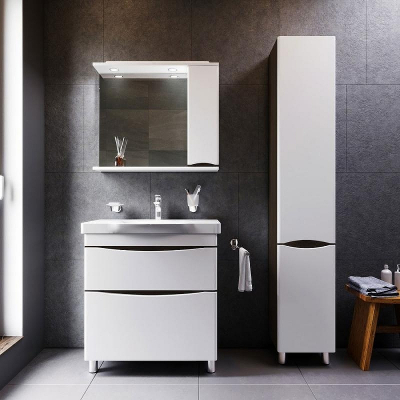 Шкаф пенал AM.PM Like 35 R M80CSR0356VF Белый/венге