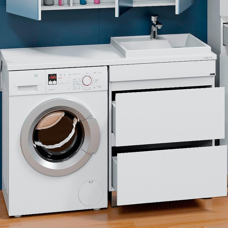 Тумба под раковину СанТа Марс 130 700316 Белая, купить, цена, заказать, магазин, доставка, скидка, промокод, купить, цена, заказать, магазин, доставка, скидка, промокод