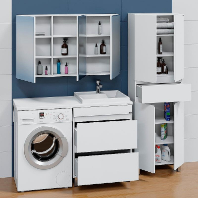 Тумба под раковину СанТа Марс 130 700316 Белая