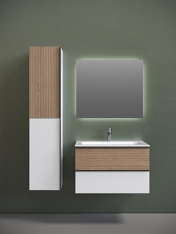 Тумба под раковину Sancos Delta 80 DL80W подвесная Дуб светлый Белая, купить, цена, заказать, магазин, доставка, скидка, промокод, купить, цена, заказать, магазин, доставка, скидка, промокод