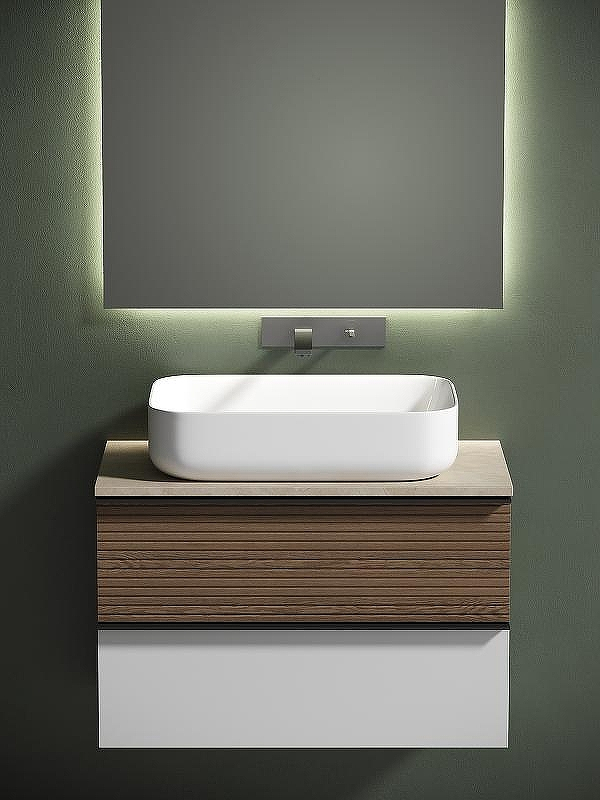 Тумба под раковину Sancos Delta 80 DL80W подвесная Дуб светлый Белая, купить, цена, заказать, магазин, доставка, скидка, промокод, купить, цена, заказать, магазин, доставка, скидка, промокод