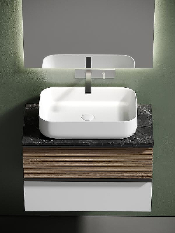 Тумба под раковину Sancos Delta 80 DL80W подвесная Дуб светлый Белая, купить, цена, заказать, магазин, доставка, скидка, промокод, купить, цена, заказать, магазин, доставка, скидка, промокод