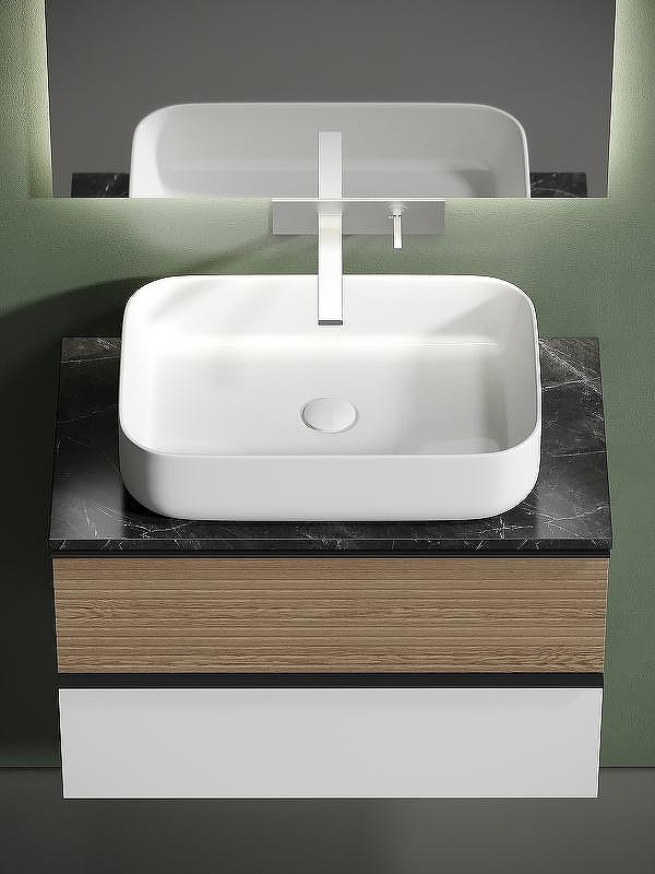 Тумба под раковину Sancos Delta 80 DL80W подвесная Дуб светлый Белая, купить, цена, заказать, магазин, доставка, скидка, промокод, купить, цена, заказать, магазин, доставка, скидка, промокод