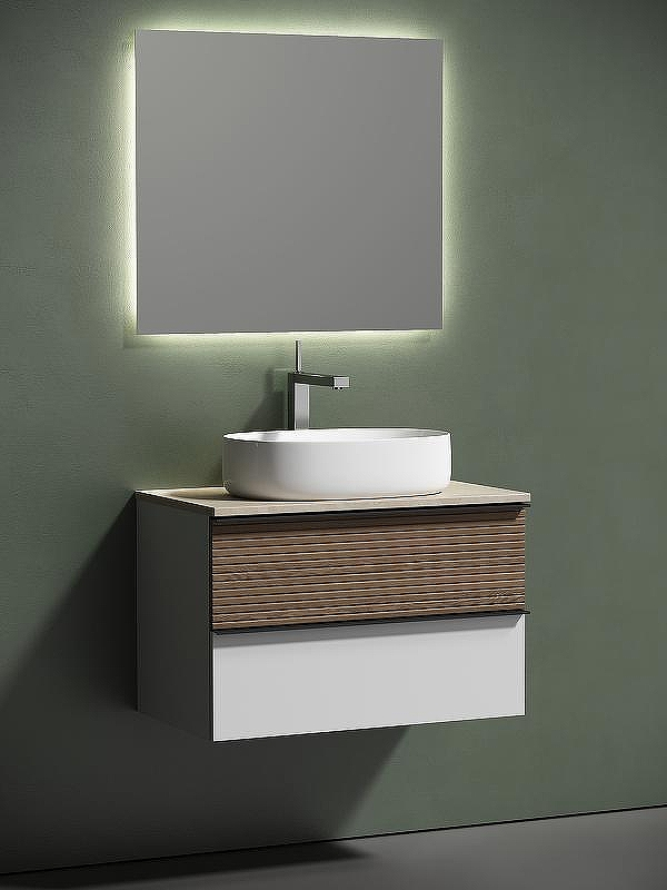 Тумба под раковину Sancos Delta 80 DL80W подвесная Дуб светлый Белая, купить, цена, заказать, магазин, доставка, скидка, промокод, купить, цена, заказать, магазин, доставка, скидка, промокод