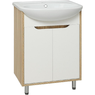 Тумба под раковину Runo Эко 60 00000001144 Белая Лиственница