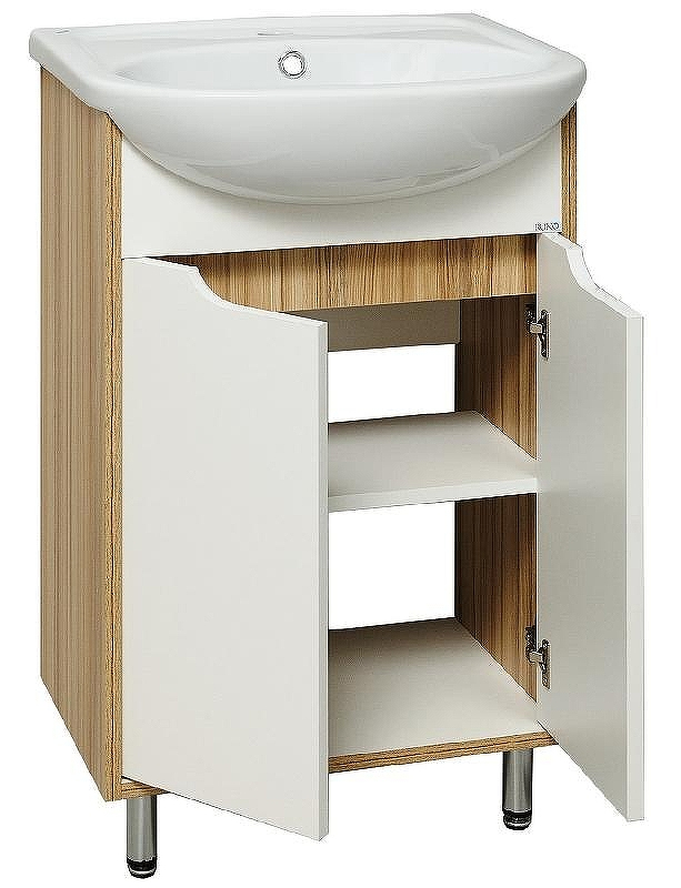 Тумба под раковину Runo Эко 60 00000001144 Белая Лиственница, купить, цена, заказать, магазин, доставка, скидка, промокод, купить, цена, заказать, магазин, доставка, скидка, промокод