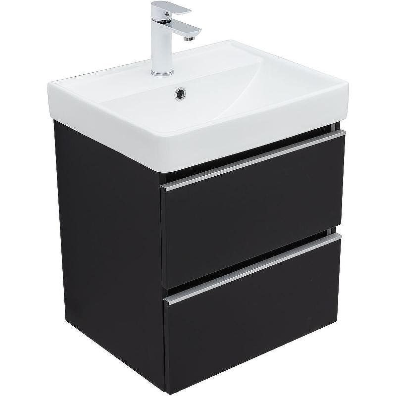 Тумба под раковину Aquanet Вега 50 329594 подвесная Черная, купить, цена, заказать, магазин, доставка, скидка, промокод, купить, цена, заказать, магазин, доставка, скидка, промокод
