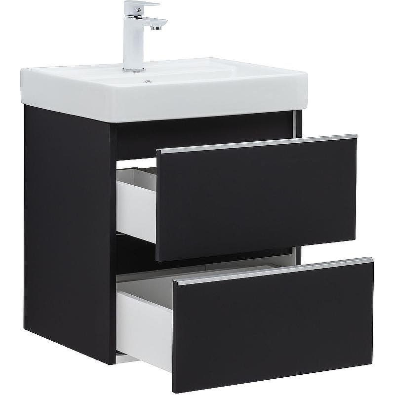 Тумба под раковину Aquanet Вега 50 329594 подвесная Черная, купить, цена, заказать, магазин, доставка, скидка, промокод, купить, цена, заказать, магазин, доставка, скидка, промокод