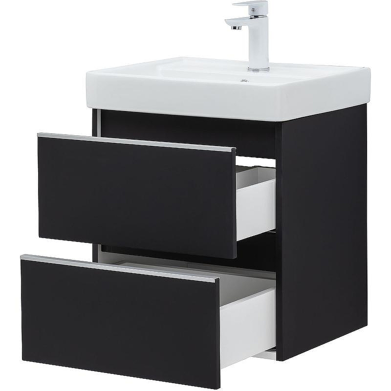 Тумба под раковину Aquanet Вега 50 329594 подвесная Черная, купить, цена, заказать, магазин, доставка, скидка, промокод, купить, цена, заказать, магазин, доставка, скидка, промокод