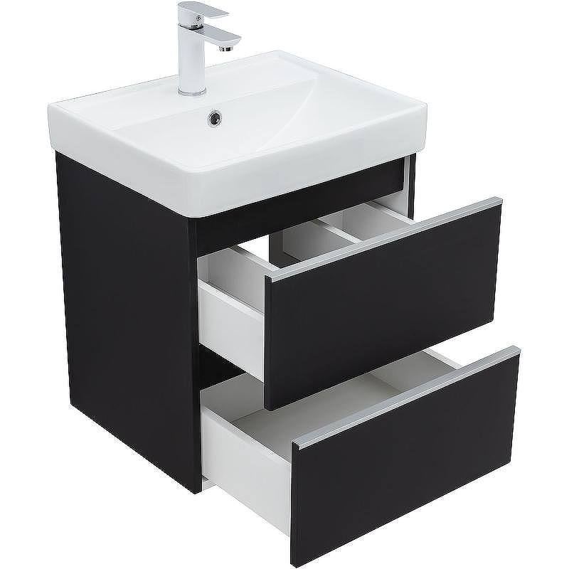 Тумба под раковину Aquanet Вега 50 329594 подвесная Черная, купить, цена, заказать, магазин, доставка, скидка, промокод, купить, цена, заказать, магазин, доставка, скидка, промокод