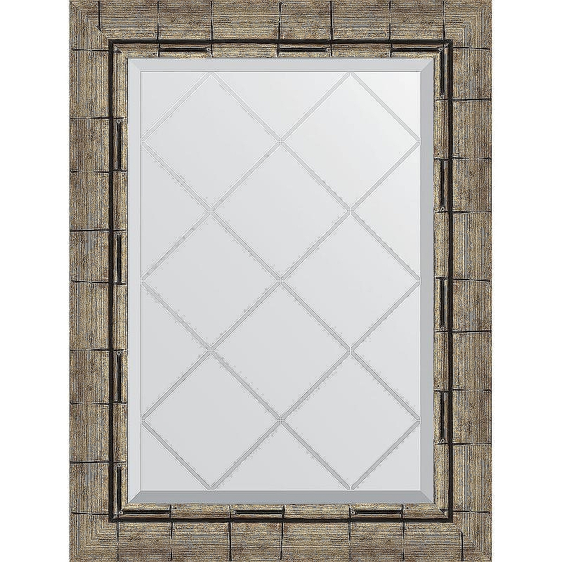 Зеркало Evoform Exclusive-G 71х53 BY 4007 с гравировкой в багетной раме - Серебряный бамбук 73, купить, цена, заказать, магазин, доставка, скидка, промокод, купить, цена, заказать, магазин, доставка, скидка, промокод