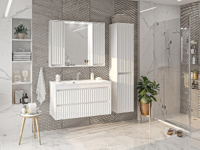 Шкаф пенал Brevita Balaton 35 R BAL-05035-01-2П подвесной Белый матовый