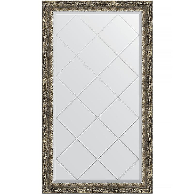 Зеркало Evoform Exclusive-G 128х73 BY 4221 с гравировкой в багетной раме - Старое дерево с плетением 70, купить, цена, заказать, магазин, доставка, скидка, промокод, купить, цена, заказать, магазин, доставка, скидка, промокод