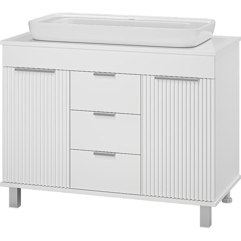 Тумба с раковиной Brevita Enfida 100 УТ000014765 Белая матовая, купить, цена, заказать, магазин, доставка, скидка, промокод, купить, цена, заказать, магазин, доставка, скидка, промокод