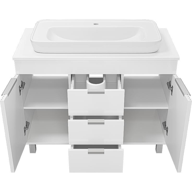 Тумба с раковиной Brevita Enfida 100 УТ000014765 Белая матовая, купить, цена, заказать, магазин, доставка, скидка, промокод, купить, цена, заказать, магазин, доставка, скидка, промокод