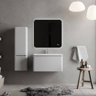 Зеркало Raval Ego 80 Ego.02.80/W/RL с подсветкой с бесконтактным выключателем и часами